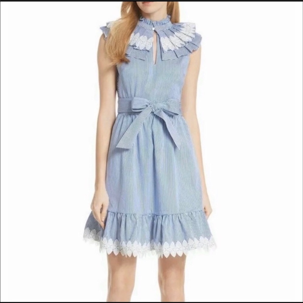 NWOT Ted Baker Kiki Dress Frill Bib Fit Size 1